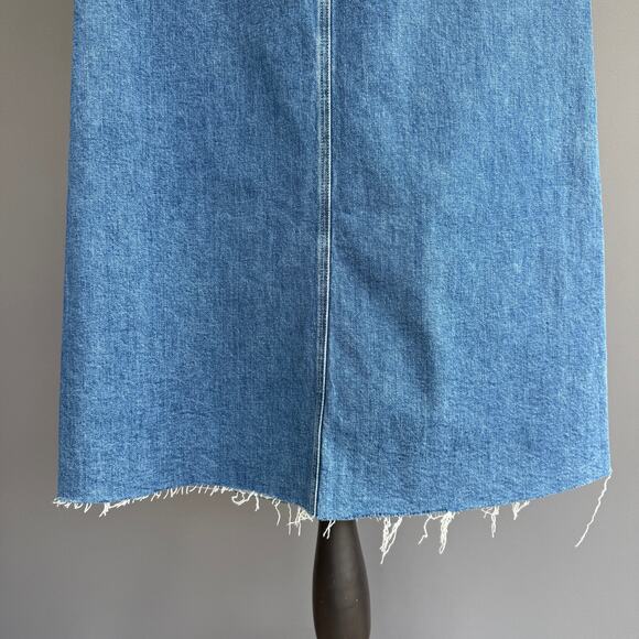 Frank & Eileen Donnybrook denim midi skirt - blue - front slit - long - size 27 - Picture 11 of 12